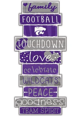 K-State Wildcats Celebrations Stack 24 Inch Sign - Grey