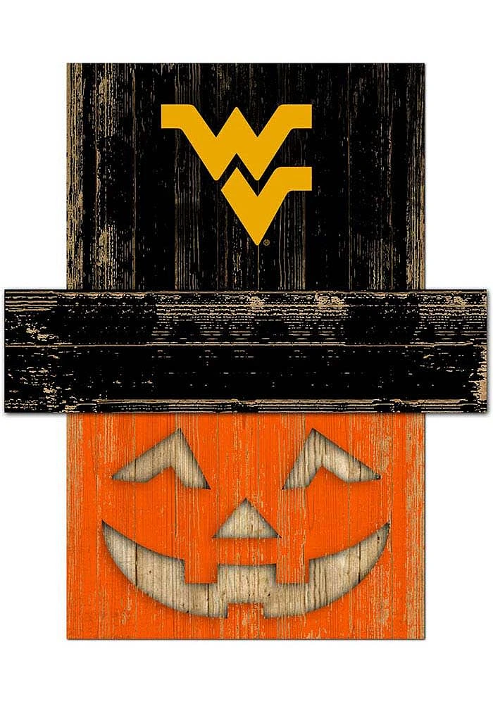 West Virginia Mountaineers Pumpkin Head Sign - Blue
