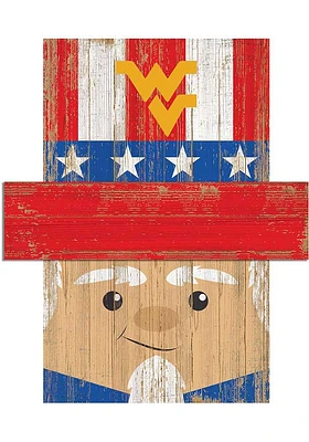 West Virginia Mountaineers Patriotic Head Sign - Blue