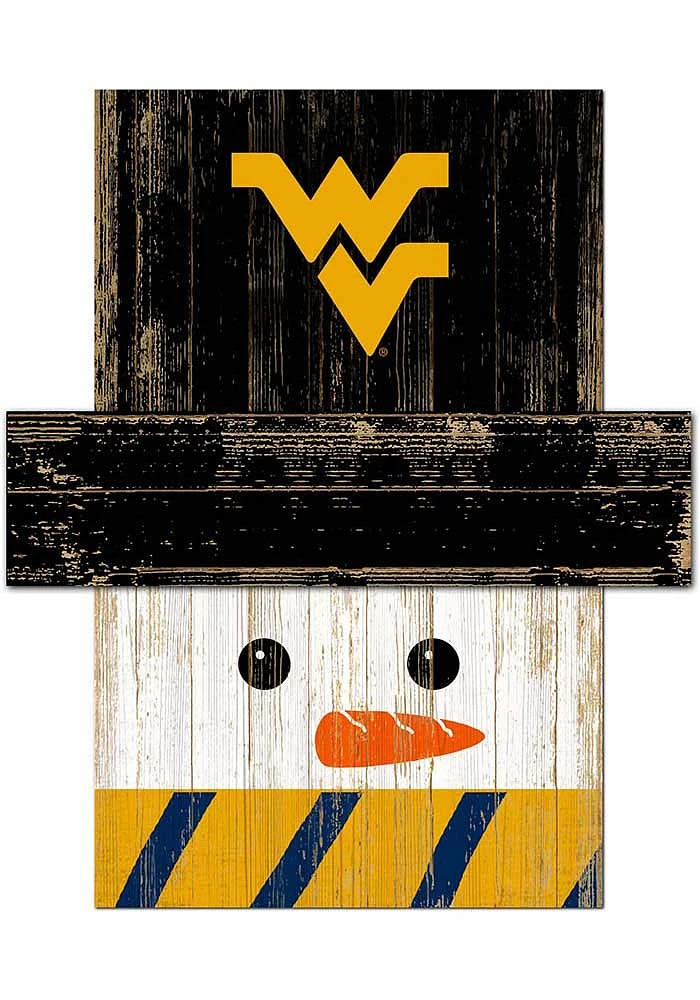 West Virginia Mountaineers Snowman Head Sign - Blue