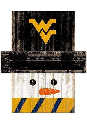 West Virginia Mountaineers Snowman Head Sign - Blue