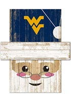West Virginia Mountaineers Santa Head Sign - Blue