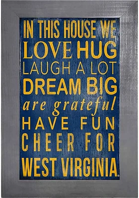 West Virginia Mountaineers In This House Picture Frame - Blue
