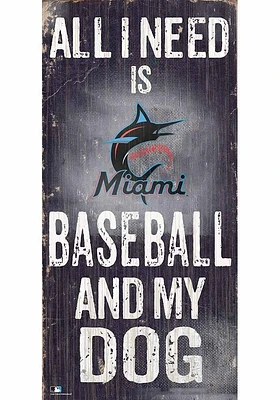 Miami Marlins Baseball and My Dog Sign - Blue