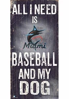 Miami Marlins Baseball and My Dog Sign - Blue
