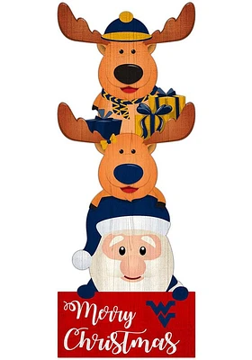 West Virginia Mountaineers 31 Inch Santa Stack Leaner Sign - Blue