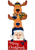 West Virginia Mountaineers 31 Inch Santa Stack Leaner Sign - Blue