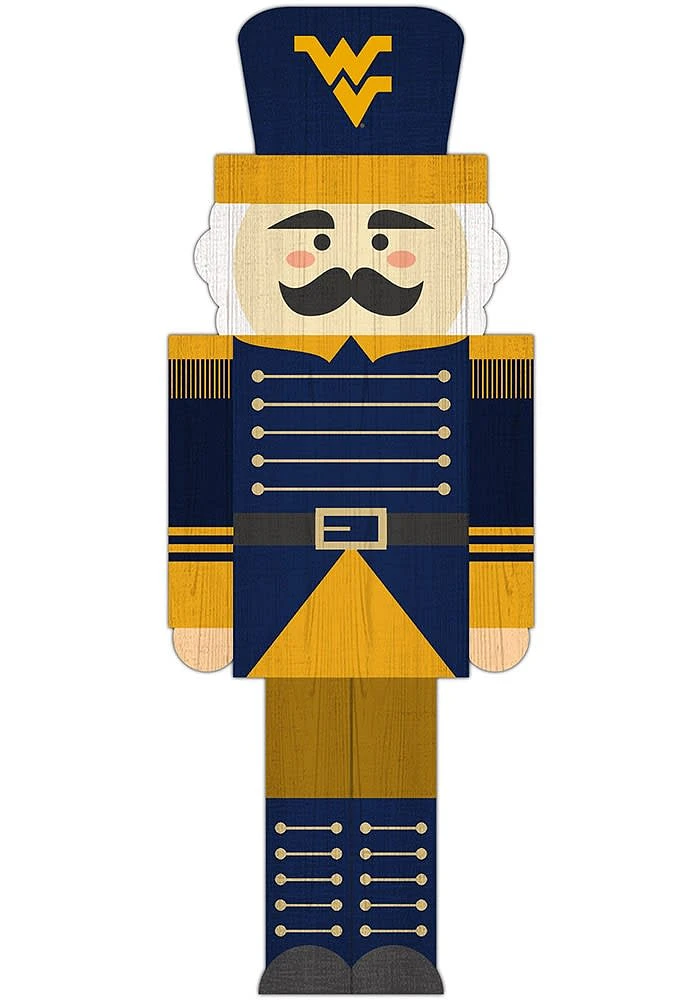 West Virginia Mountaineers 31 Inch Nutcracker Leaner Sign - Blue