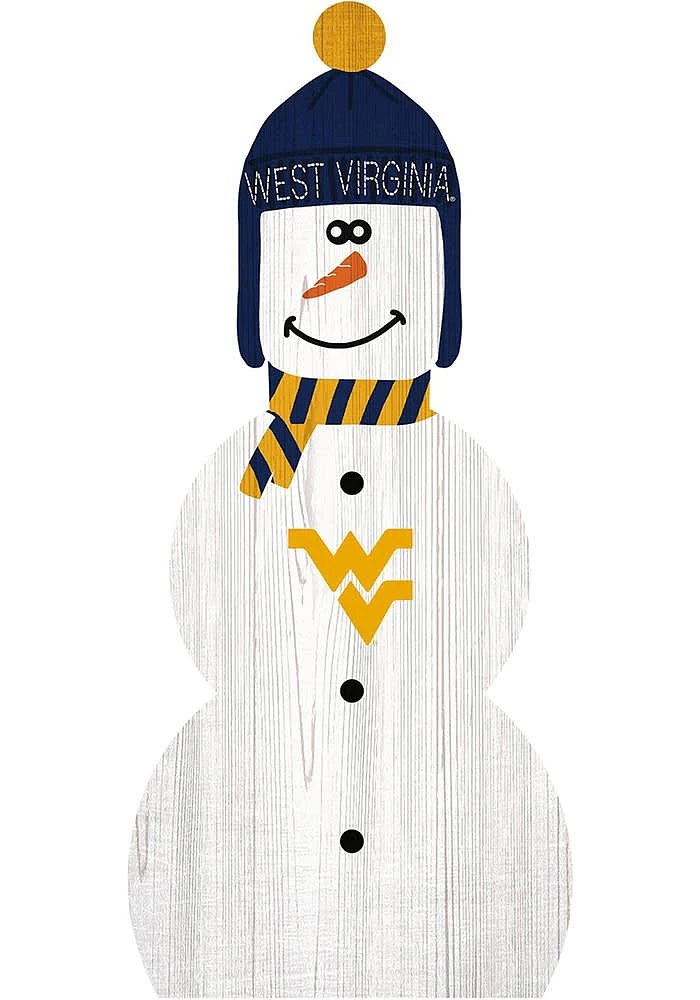 West Virginia Mountaineers Snowman Leaner Sign - Blue