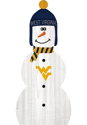 West Virginia Mountaineers Snowman Leaner Sign - Blue