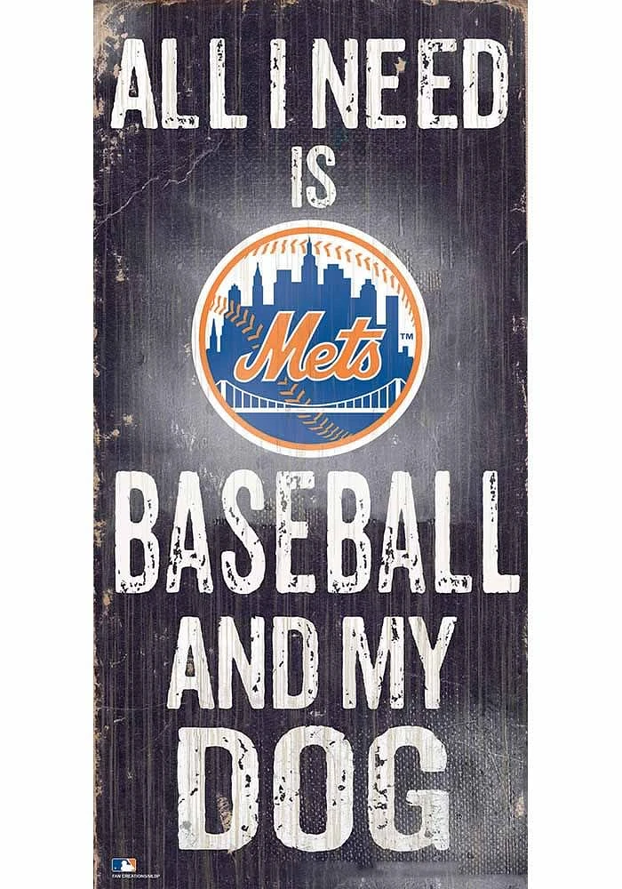 New York Mets Baseball and My Dog Sign - Blue