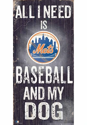 New York Mets Baseball and My Dog Sign - Blue
