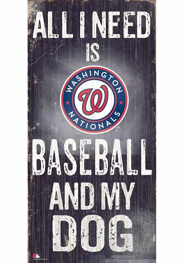 Washington Nationals Baseball and My Dog Sign - Red