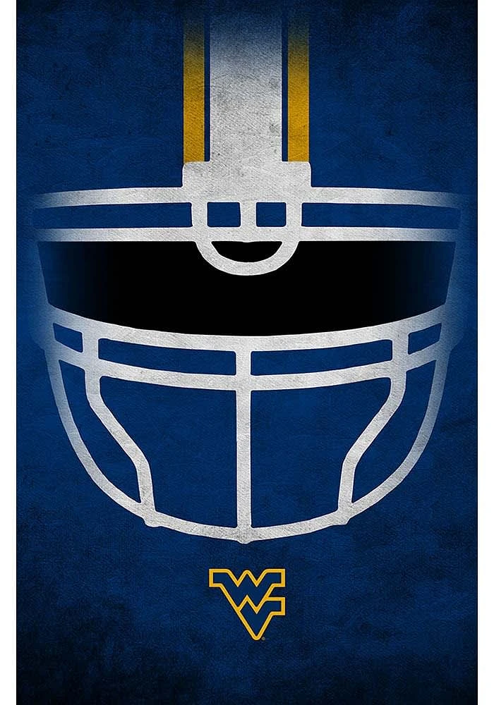 West Virginia Mountaineers Ghost Helmet 17x26 Sign - Blue