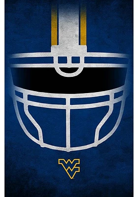 West Virginia Mountaineers Ghost Helmet 17x26 Sign - Blue