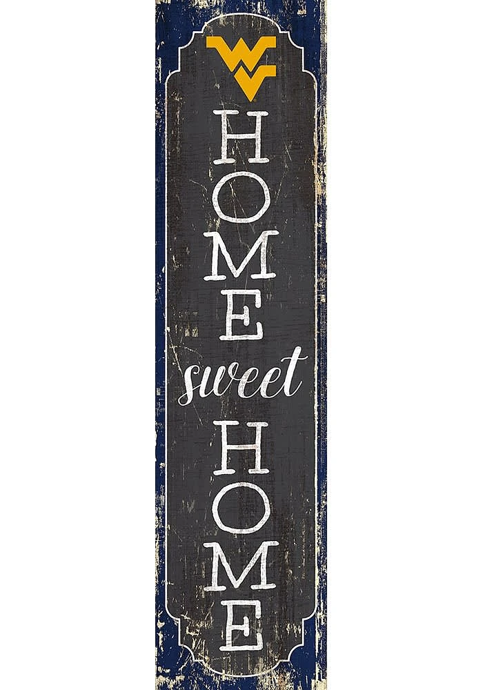 West Virginia Mountaineers 48 Inch Home Sweet Home Leaner Sign - Blue