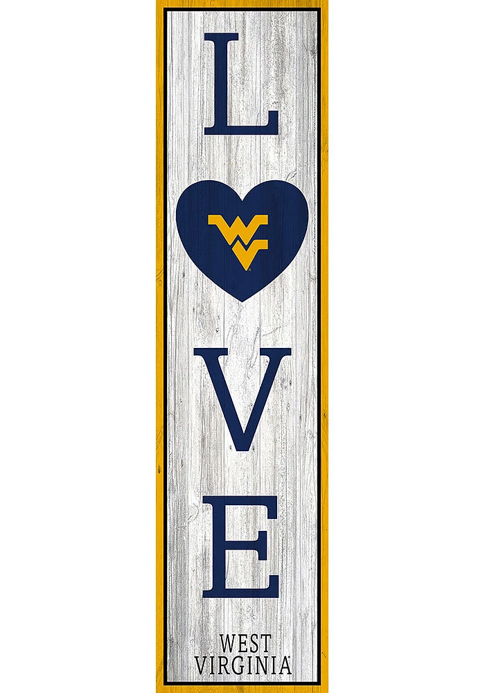 West Virginia Mountaineers 48 Inch Love Leaner Sign - Blue