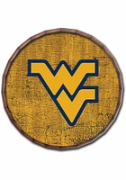 West Virginia Mountaineers Cracked Color 24 Inch Barrel Top Sign - Blue
