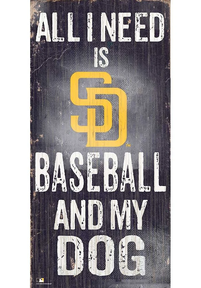 San Diego Padres Baseball and My Dog Sign - Brown