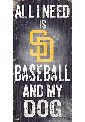 San Diego Padres Baseball and My Dog Sign - Brown