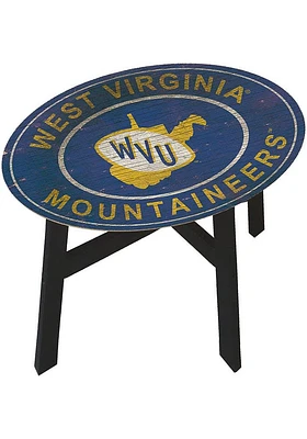 West Virginia Mountaineers Vintage Heritage Side Blue End Table