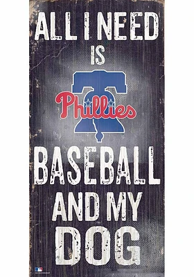 Philadelphia Phillies Baseball and My Dog Sign - Red