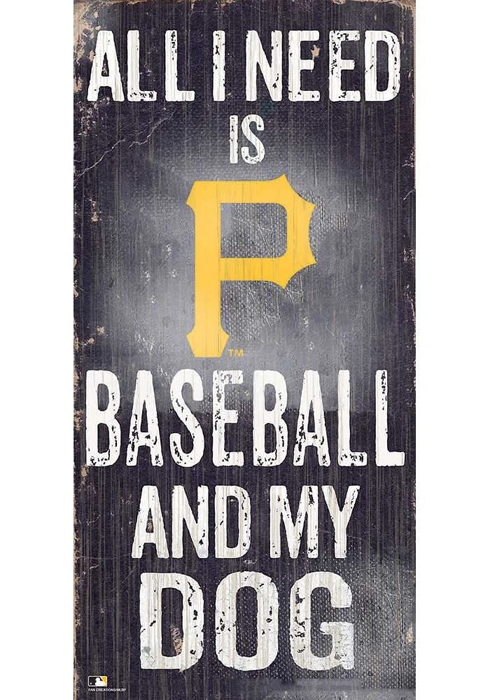Pittsburgh Pirates Baseball and My Dog Sign - Black