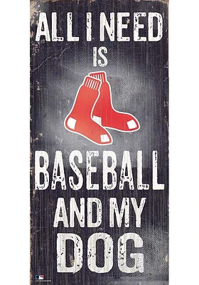 Boston Red Sox Baseball and My Dog Sign - Red