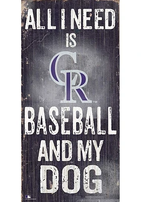 Colorado Rockies Baseball and My Dog Sign - Purple