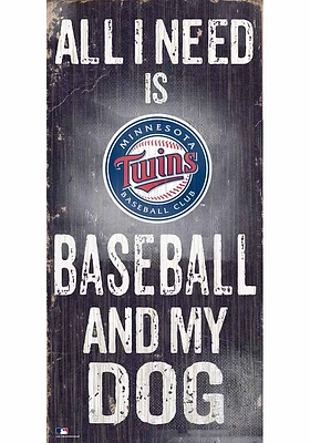 Minnesota Twins Baseball and My Dog Sign - Blue