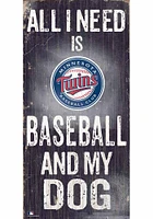 Minnesota Twins Baseball and My Dog Sign - Blue