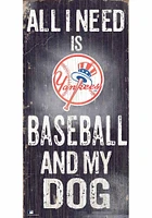 New York Yankees Baseball and My Dog Sign - Blue