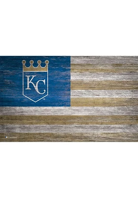 Kansas City Royals Distressed Flag 11x19 Sign - Blue