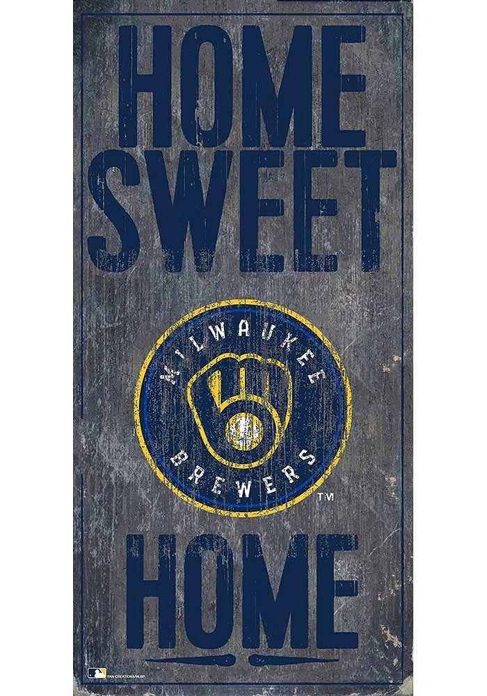 Milwaukee Brewers Home Sweet Home Sign - Navy Blue