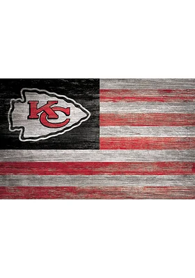 Kansas City Chiefs Distressed Flag 11x19 Sign - Black