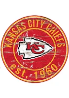 Kansas City Chiefs Established Date Circle 24 Inch Sign - Red
