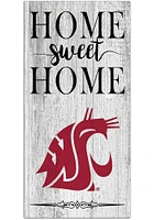 Washington State Cougars Home Sweet Home Whitewashed Sign - Red