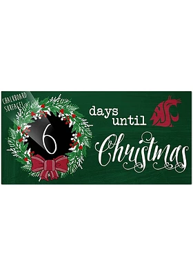Washington State Cougars Chalk Christmas Countdown Sign - Red