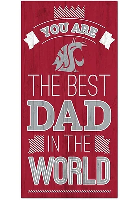 Washington State Cougars Best Dad in the World Sign - Red