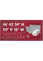 Washington State Cougars Horizontal Coordinate Sign - Red