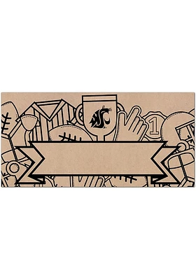 Washington State Cougars Banner Coloring Sign - Red