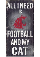 Washington State Cougars Football and My Cat Sign - Red