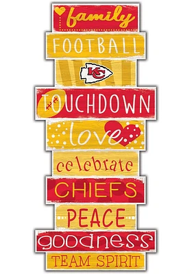 Kansas City Chiefs Celebrations Stack 24 Inch Sign - Red