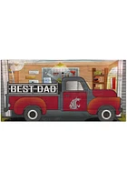 Washington State Cougars Best Dad Truck Sign - Red