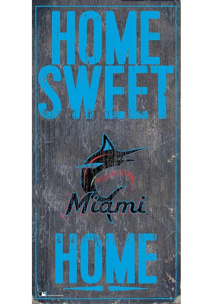Miami Marlins Home Sweet Home Sign - Blue