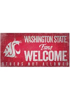 Washington State Cougars Fans Welcome 6x12 Sign - Red