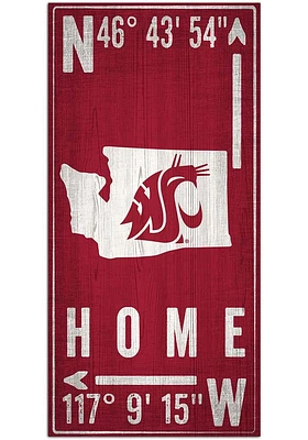 Washington State Cougars Coordinate Sign - Red