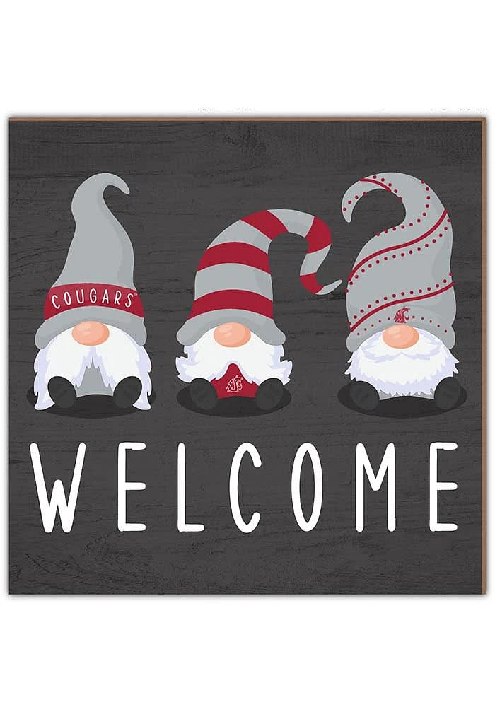 Washington State Cougars Welcome Gnomes Sign - Red
