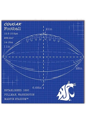 Washington State Cougars Ball Blueprint Sign - Red