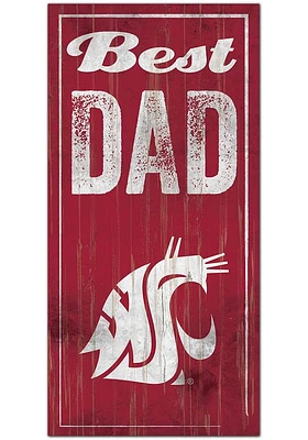 Washington State Cougars Best Dad Sign - Red
